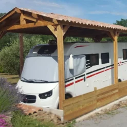 Carport Camping-car Bois Douglas 23 à 41 M² H. 3,20 M – Azur 6 Poteaux