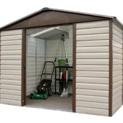 Abri De Jardin Acier Galvanisé Taupe Marron 237 X 303 Cm 7,18 M²