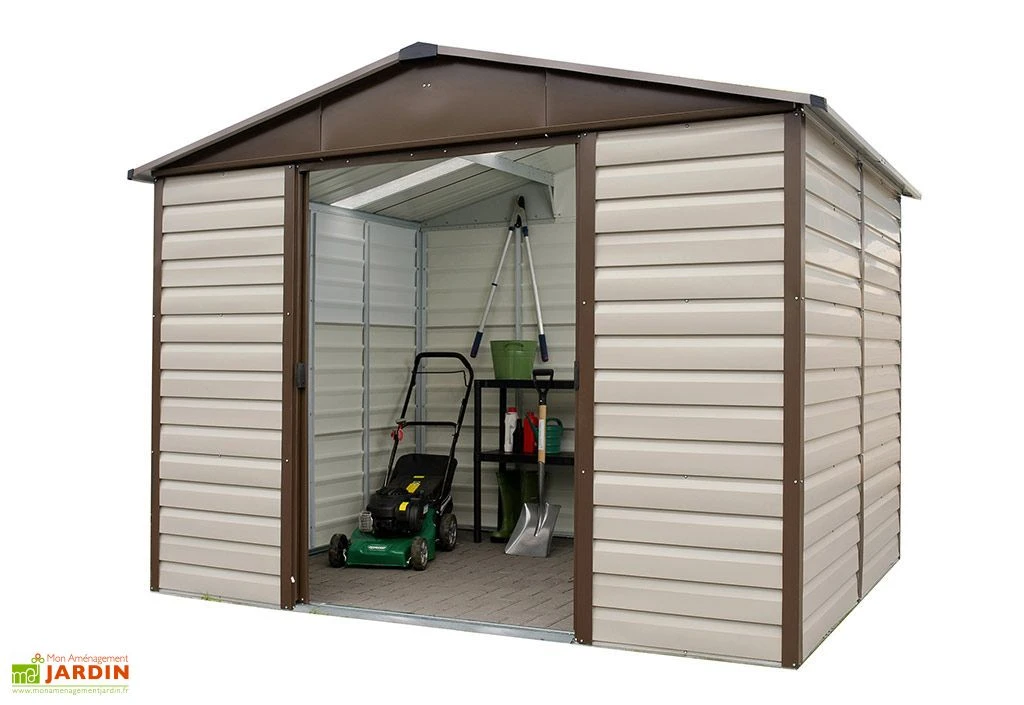Abri De Jardin Acier Galvanisé Taupe Marron 376 X 303 Cm 11,39 M² – Image 2