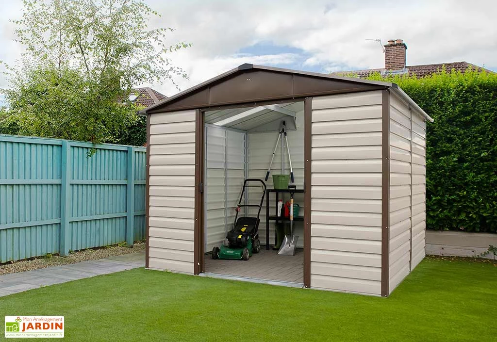 Abri De Jardin Acier Galvanisé Taupe Marron 197 X 243 Cm 4,79 M² – Image 2