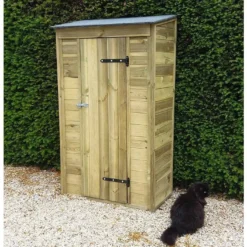 Abri De Jardin Adossable En Bois Traité 111 X 64 Cm