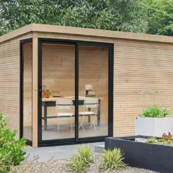 Solid Abri De Jardin En Bois D’épicéa Brut Avec Baie Vitrée - Faro 12,25 M²