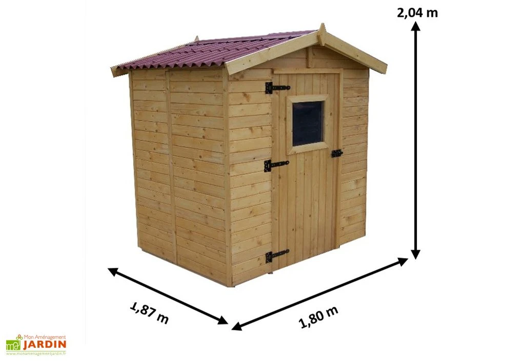 Abri De Jardin En Bois Eden 2,56 M² Ep. 16mm + Plancher – Image 3