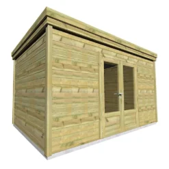 Abri De Jardin En Bois De Pin Traité Et Toiture Bac Acier – 10,5 M²