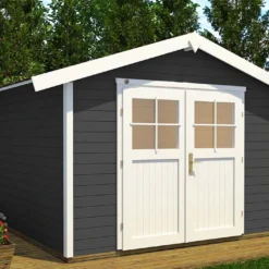 Abri De Jardin En Bois D’épicéa Anthracite – 4,9 M²