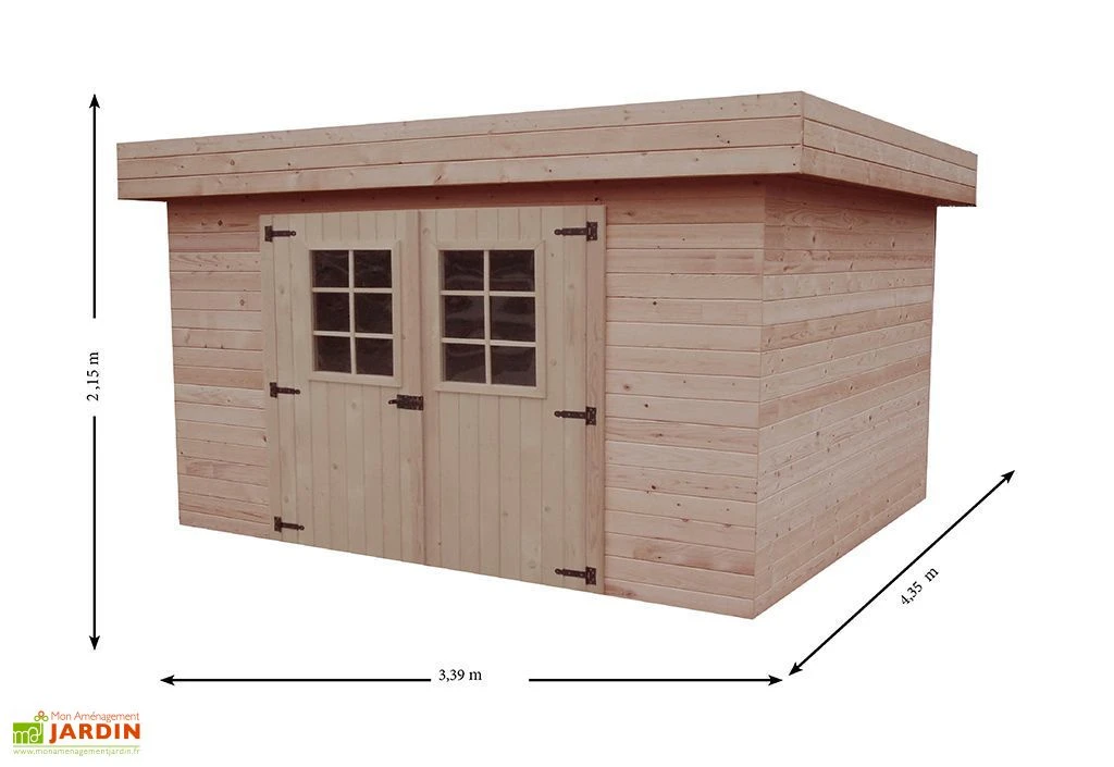 Abri De Jardin En Bois D’Épicéa Brut 14 M² – Image 3