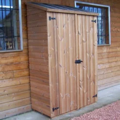 Armoire De Jardin En Bois Traité THT Avec étagères 1,24 X 2 M