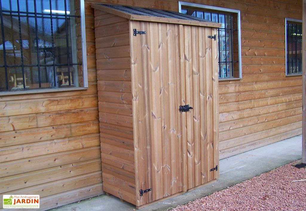 Armoire De Jardin En Bois Traité THT Avec étagères 1,24 X 2 M