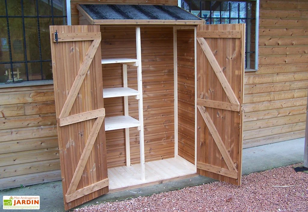 Armoire De Jardin En Bois Traité THT Avec étagères 1,24 X 2 M – Image 2