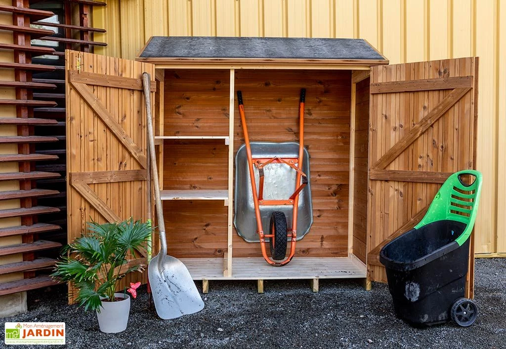 Armoire De Jardin En Bois Traité THT Avec étagères 1,76 X 1,84 M – Image 2