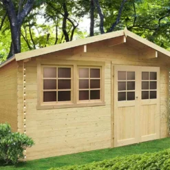 Solid Abri De Jardin En Bois Niort 28mm (418 X 298 Cm) Traité En Option
