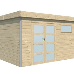 Abri De Jardin En Bois D’épicéa Brut Et Profilés En Aluminium - 11,3 M²