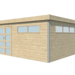 Abri De Jardin En Bois D’épicéa Brut Et Profilés En Aluminium - 18,7 M²