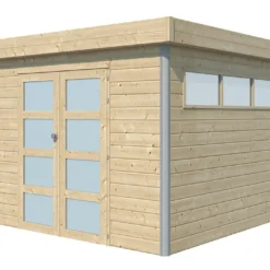 Abri De Jardin En Bois D’épicéa Brut Et Profilés En Aluminium - 8,7 M²