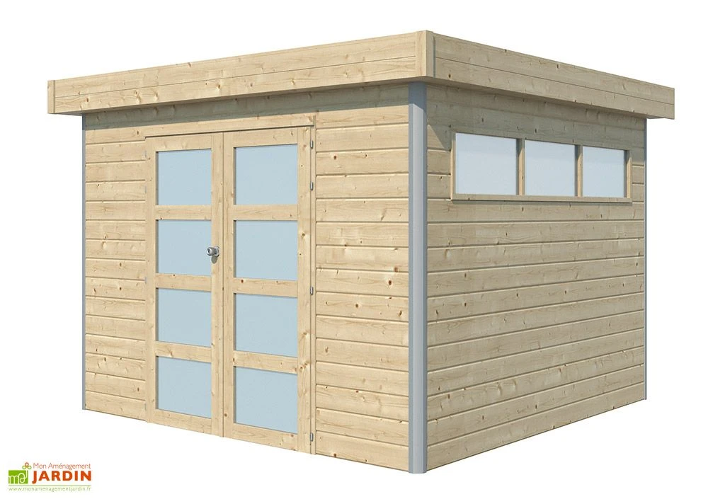 Abri De Jardin En Bois D’épicéa Brut Et Profilés En Aluminium - 8,7 M²