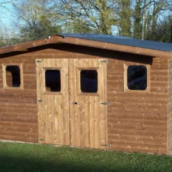 Abri De Jardin En Bois D’épicéa Traité Toit Bac Acier Thermabri – 12 M²