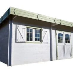 Abri De Jardin Bois 42 Mm Toit Plat Bac Acier (476x533cm)