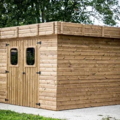 Abri De Jardin En Bois D’épicéa Traité Toit Bac Acier Thalasso – 9 M²