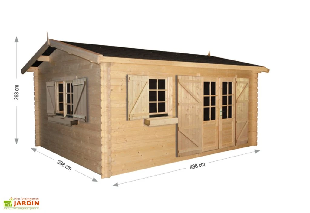 Abri De Jardin En Bois D'épicéa Brut 19,82 M² - Piscatoria – Image 2