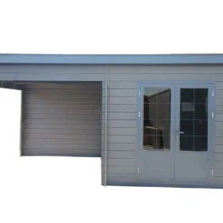 Abri De Jardin Composite Toit Plat + Auvent – Actual 6 X 3 M Gris Anthracite