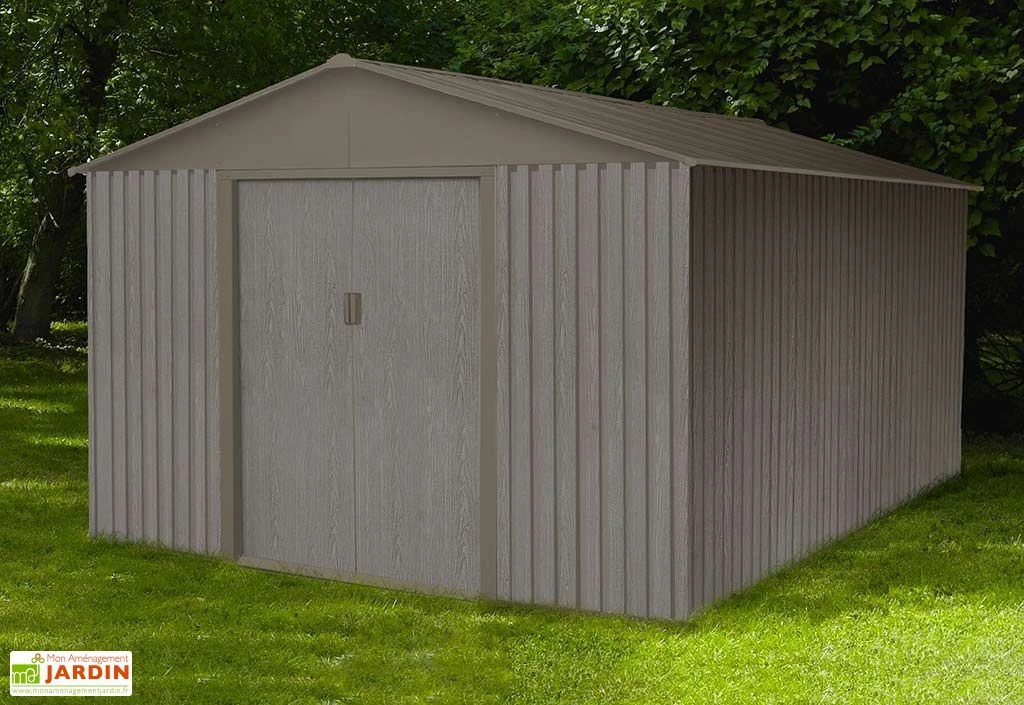 Abri De Jardin En Métal Look Bois Vieilli 13,51 M²