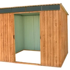 Abri De Jardin En Métal Duramax Woodgrain Imitation Bois Skylight 5 M²