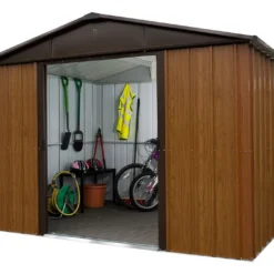 Abri De Jardin En Métal Galvanisé Imitation Bois 11,03 M² - 1013WGY