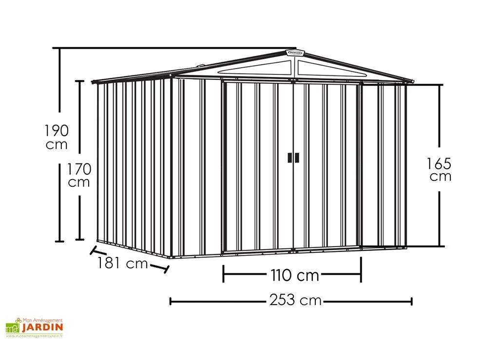 Abri De Jardin En Métal Gris Spacemaker Acier Galvanisé – 4,5 M² – Image 4