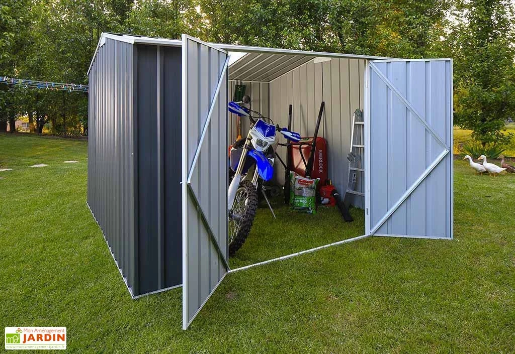 Abri De Jardin En Métal Galvanisé Gris 11 M² 0,35 Mm