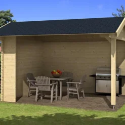 Abri De Jardin Ouvert En Bois D’épicéa Brut Kirian 300 – 11,4 M²