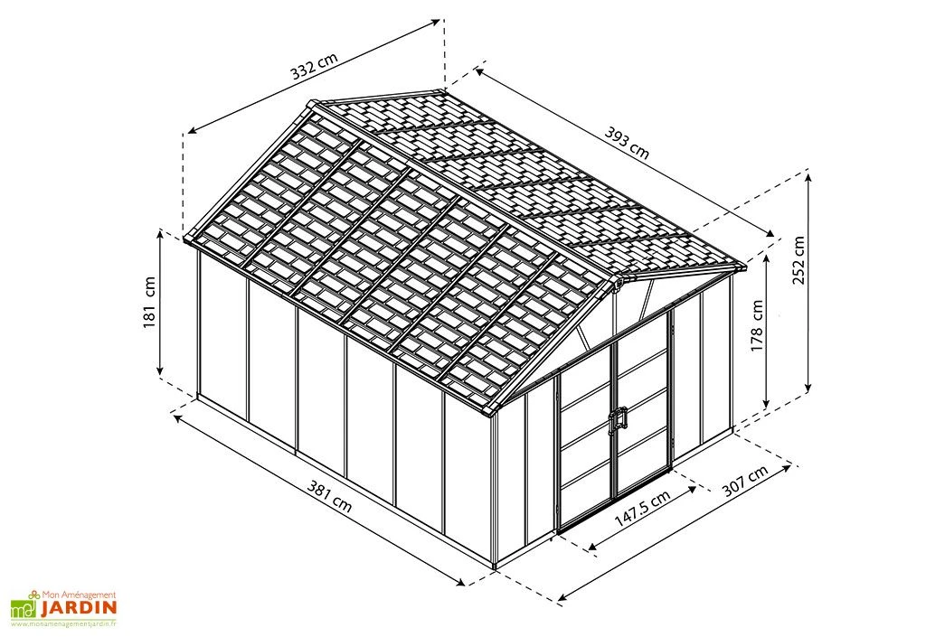 Abri De Jardin En Polycarbonate Et Aluminium Yukon 11 M² – Image 3