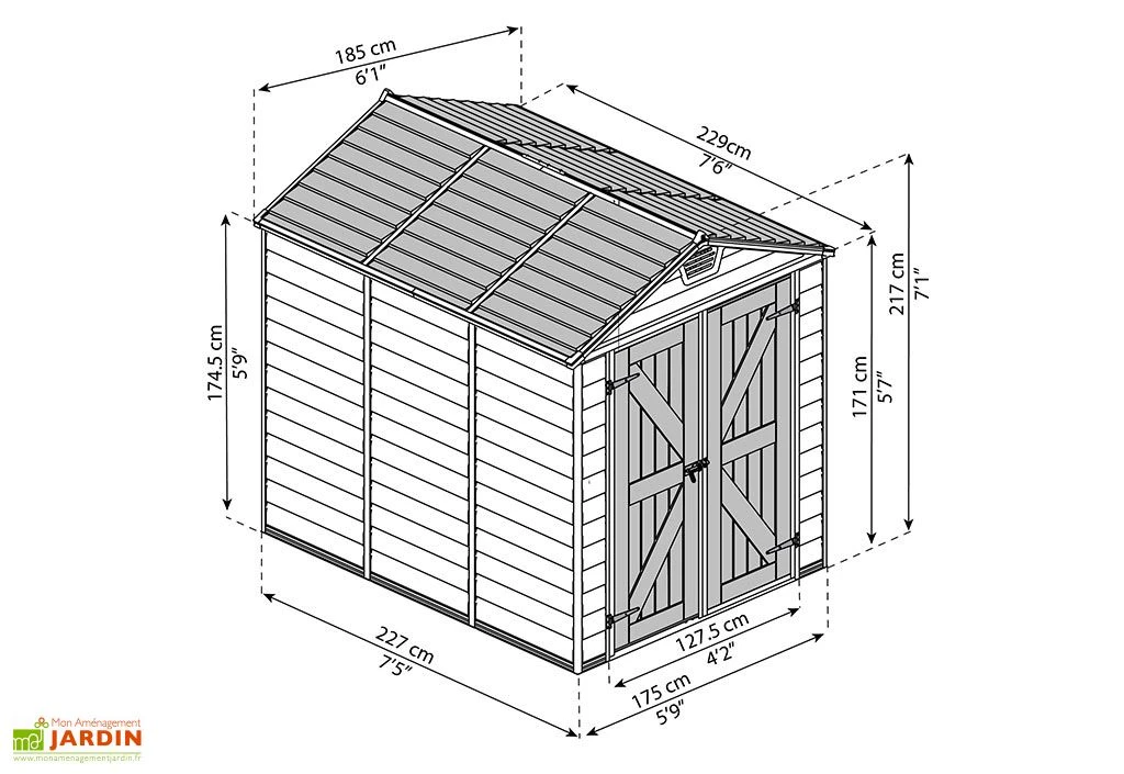 Abri De Jardin Skylight 4,2 M² Gris/Noir | Palram - Canopia – Image 3