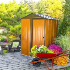 Abri De Jardin En Acier Galvanisé Imitation Bois Woodlake – 1,84 M²