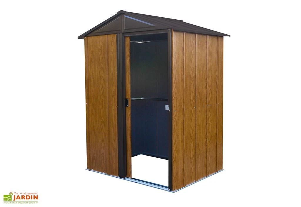 Abri De Jardin En Acier Galvanisé Imitation Bois Woodlake – 1,84 M² – Image 4