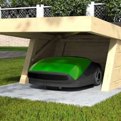 Abri Pour Robot Tondeuse En Bois D’Épicéa Brut Toit Relevable