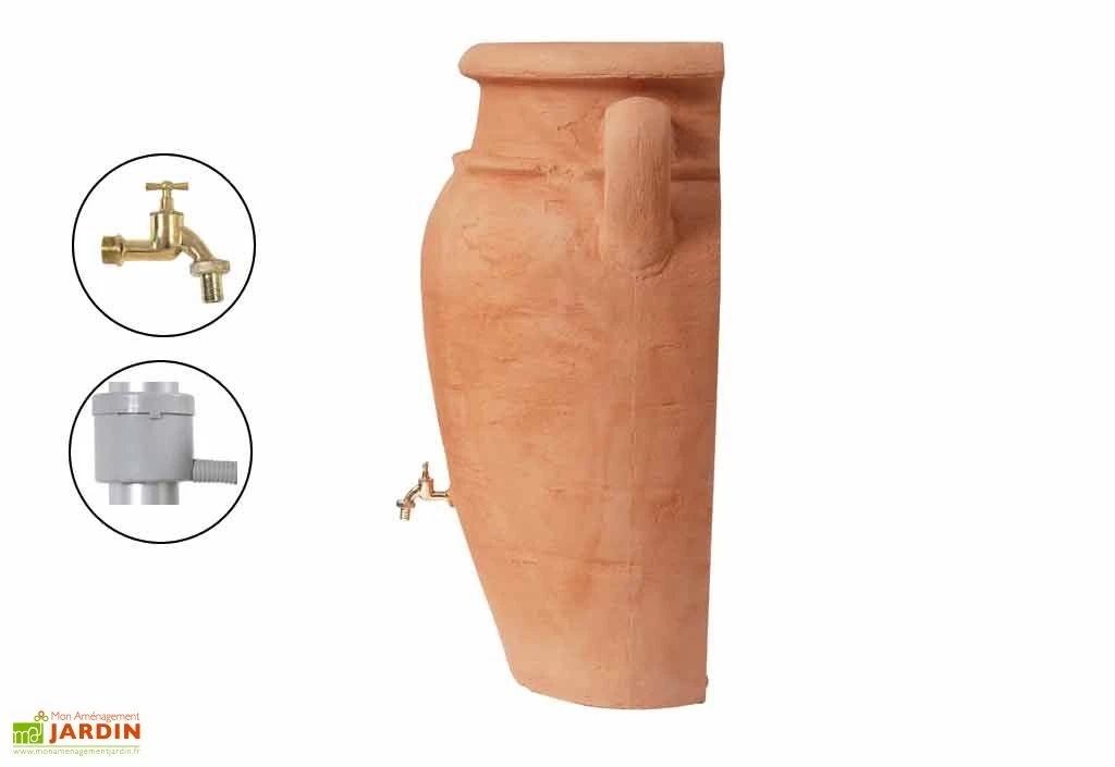Garantia Récupérateur D'Eau Pluie Amphore Antik Murale 260 L Terracotta – Image 2