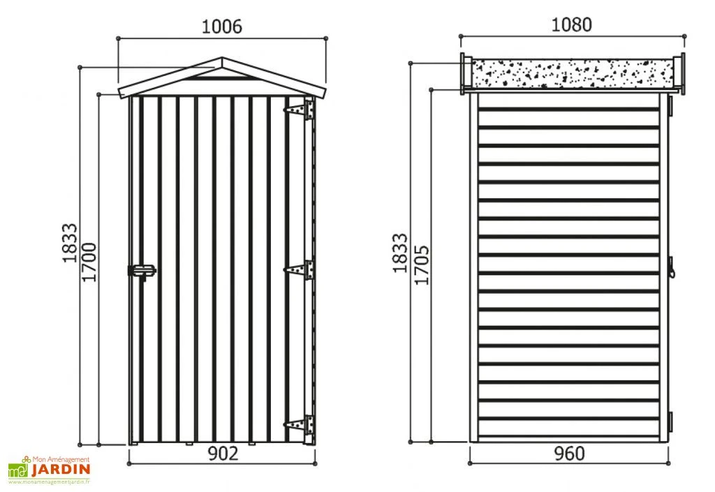 Solid Abri De Jardin En Bois Autoclave 12 Mm 1 X 1 M – Image 2