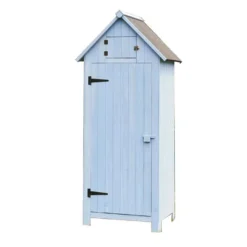 Armoire De Jardin En Bois FSC 10 Mm Bleu 179 Cm