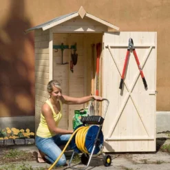 Armoire De Jardin En Bois D’Épicéa Brut 105 X 108 Cm