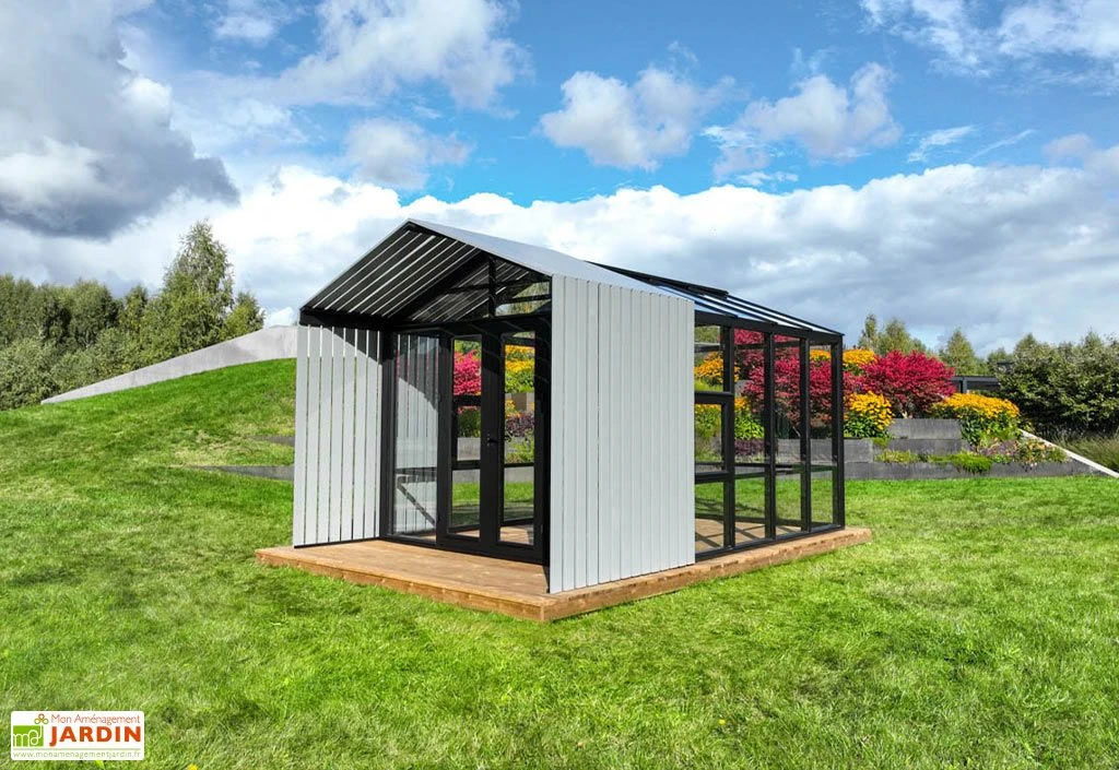 Serre De Jardin En Bois Et Verre Trempé Avec Panneaux Occultants – Mimosas – Image 4