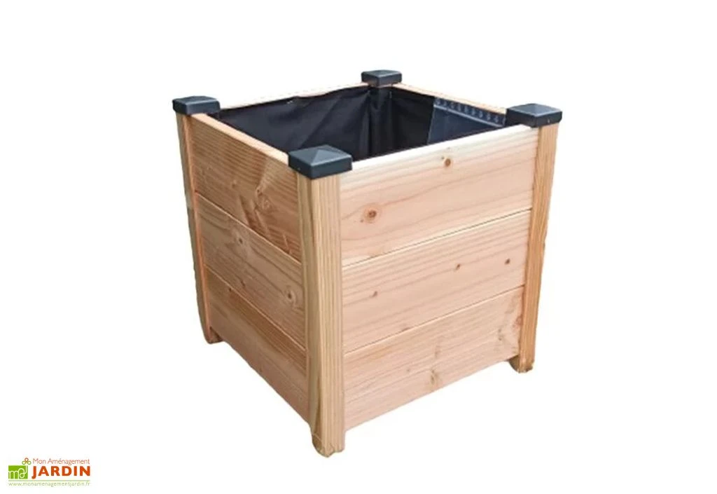 Bac à Fleurs Carré En Bois Douglas Non Traité - Design