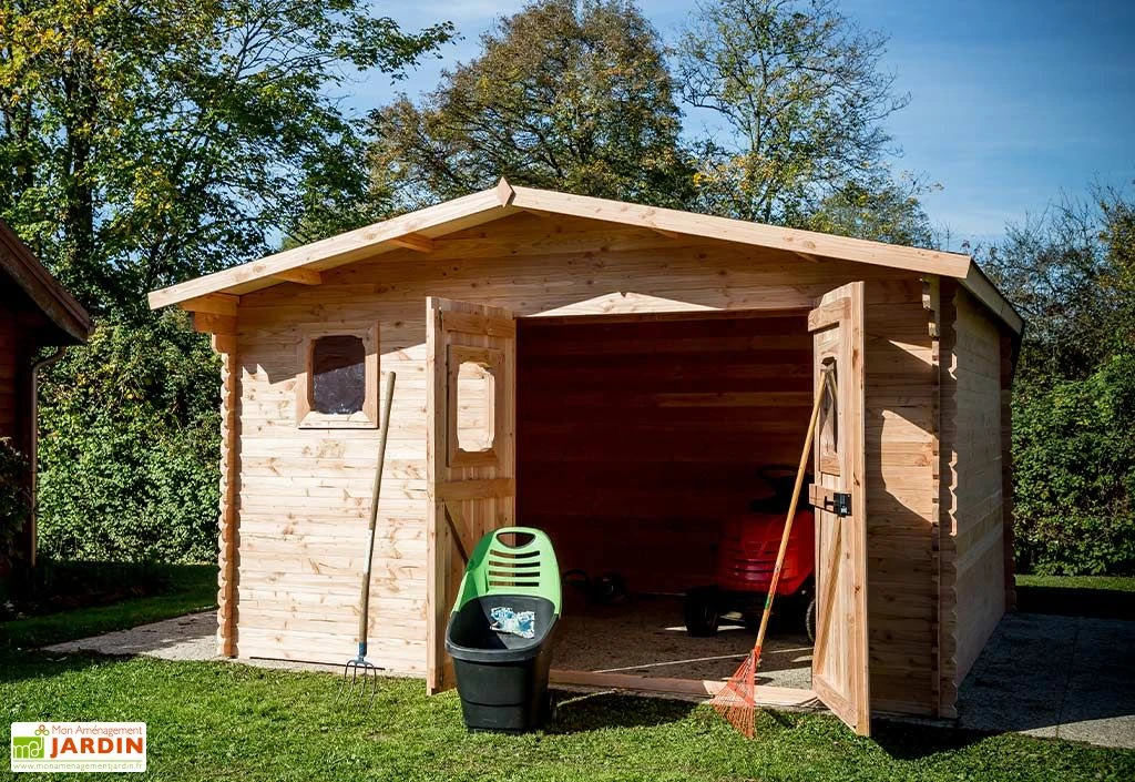 Abri De Jardin En Bois Douglas 28 Mm – 13,37 M² : 3,51 X 3,81 M