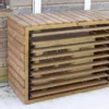 Cache Climatiseur Extérieur En Bois D’Épicéa Traité 132 X 58 X 147 Cm