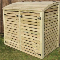 Cache-Poubelle Double En Pin Autoclave Swing D (88x145x137cm)