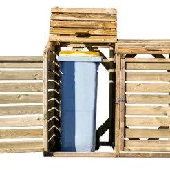 Cache Poubelle Bois Double (150x90x120)
