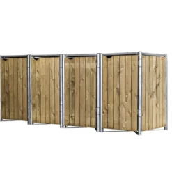 Cache-poubelles En Acier Et Bois De Pin Traité 241 X 63 X 115 Cm