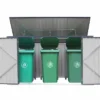 Cache-Poubelle Extérieur En Acier 100 X 235 X 131 Cm (3 Poubelles)