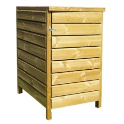 Cache Poubelle En Bois Traité 61 X 96,5 X 120 Cm (1 Poubelle) – Neston