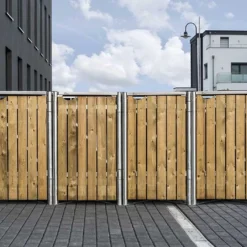 Cache-poubelles En Acier Et Bois De Pin Traité 278 X 80 X 115 Cm