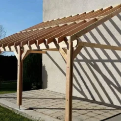 Carport Adossé En Bois Douglas 13,5 à 37,5 M² – Bretagne 3 Poteaux